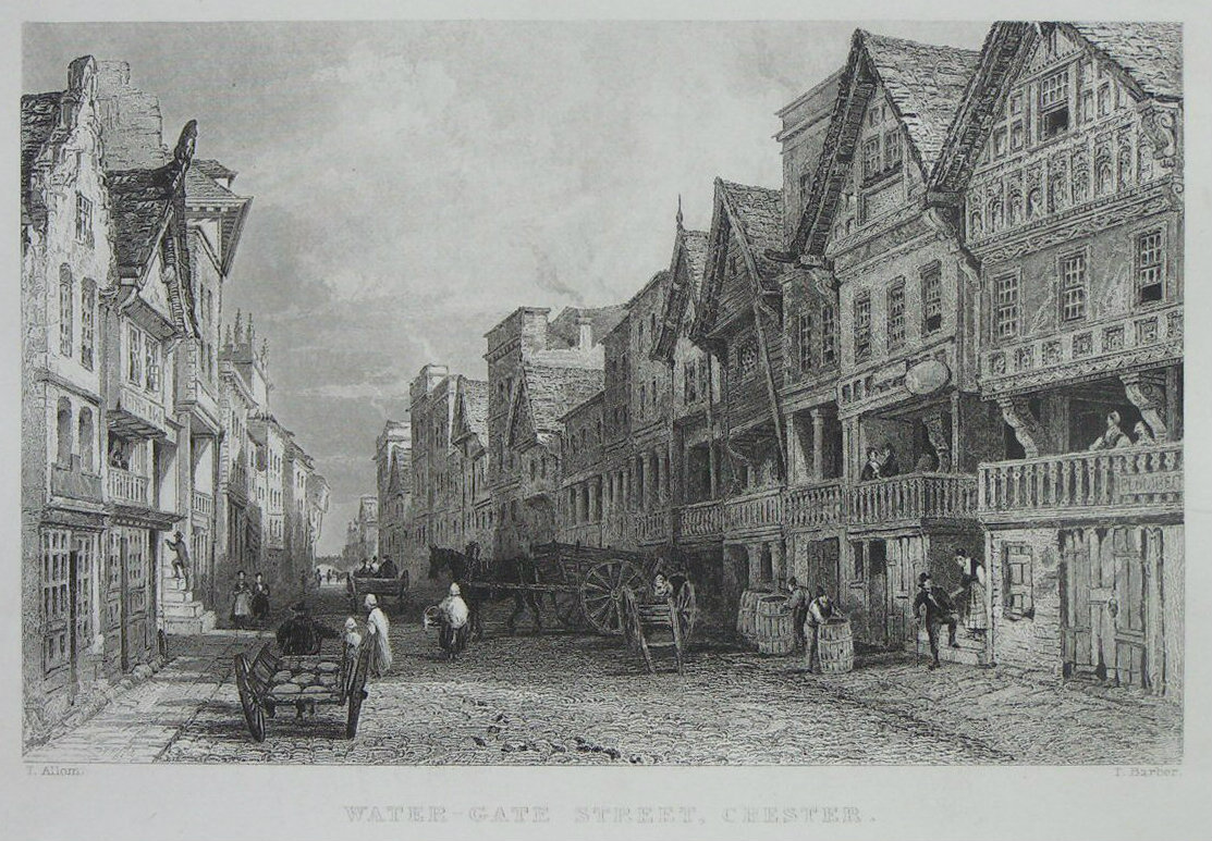 Print - Water Gate Street, Chester - Barber